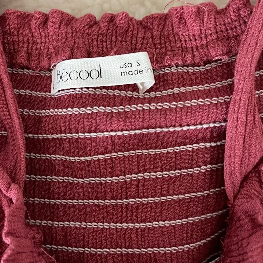 Becool Mauve Smocked Sun Dress | SZ S